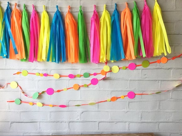 Varal de Franjas Tassel Neon Party