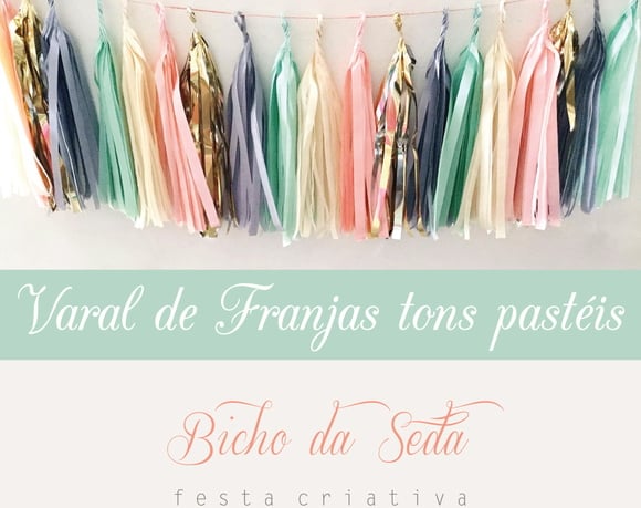 Varal de Franjas Decoração PASTEL COLORS