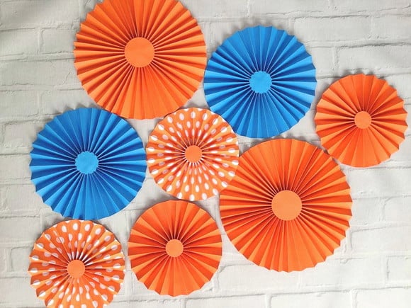 Conjunto Fioratas de Parede COLORS Mix 8 Azul e Laranja