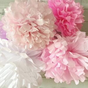 Pompons ROSA Kit festa LUXO Flores