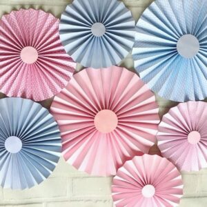 Conjunto Fioratas Painel LUXO PARTY 07 azul e rosa REVELAÇÃO
