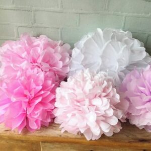 Conjunto Pompons CORES LUXO ROSA Flores