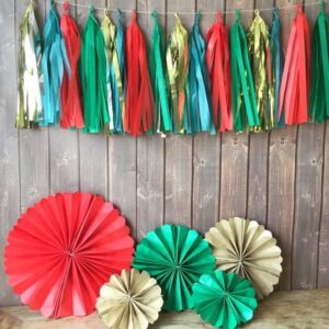 NATAL Varal de Franjas e Fioratas LUXO COLOR