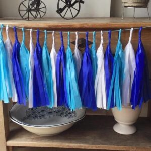 Varal de Franjas Decoração BLUE Azul