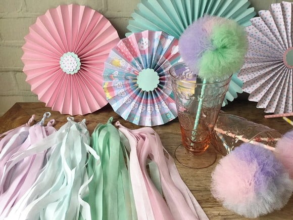 SUPER Kit Fioratas Varal LUXO e Tules UNICORNIO Nuvenzinha
