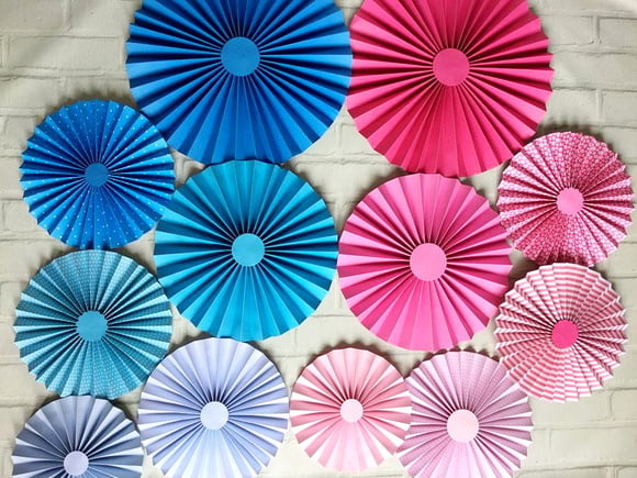 Conjunto Fioratas Painel LUXO Azul e Rosa REVELAÇÃO