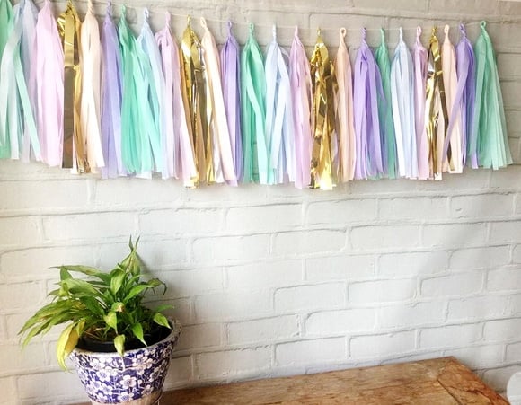 Varal de Franjas Decoração PASTEL COLORS