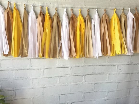 Varal de Franjas Tassel AMARELO GOLD LUXO