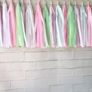 Jardim Borboletas e Nuvens Varal de Franjas Cores ESPECIAIS