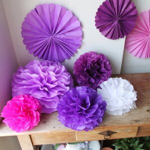 Festa Fioratas e Pompons VIOLETAS Glam
