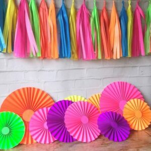 SUPER Kit Fioratas e Varal LUXO NEON COLORS Festa Promoção