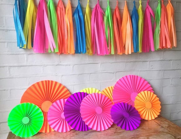 SUPER Kit Fioratas e Varal LUXO NEON COLORS Festa Promoção
