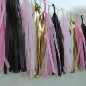Varal de Franjas Decoração PINK BLACK