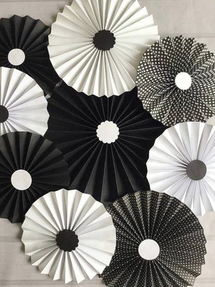 Conjunto Fioratas Painel LUXO GLAM Branco e Preto 9