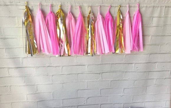 Cordão Mini Tassel Garland Franjas Luxo Rosa