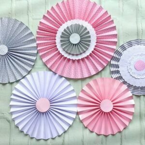Kit Fioratas de Parede Rosa e Cinza DELICATE 6