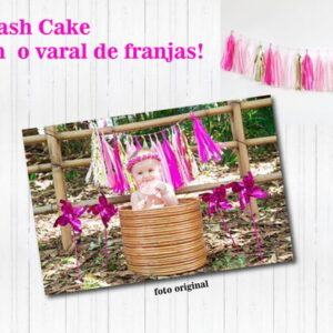 Varal de Franja Smash Cake LUXO Princesa