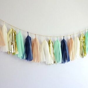 Varal de Franjas Decoração LUXO Marinho