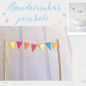 Mini Bandeirinhas para bolo Festa SUNSHINE
