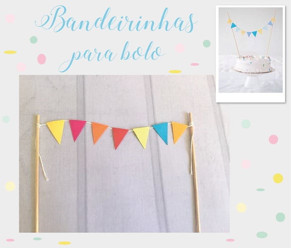 Mini Bandeirinhas para bolo Festa SUNSHINE