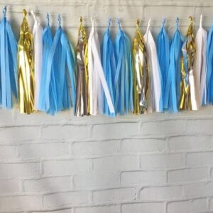 Tassel Garland Franjas LUXO Festa AZUL PRONTA ENTREGA