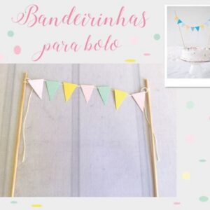Mini Bandeirinhas para bolo Festa COOL