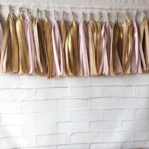 Varal de Franjas Decoração Dourado Luxo Tassel