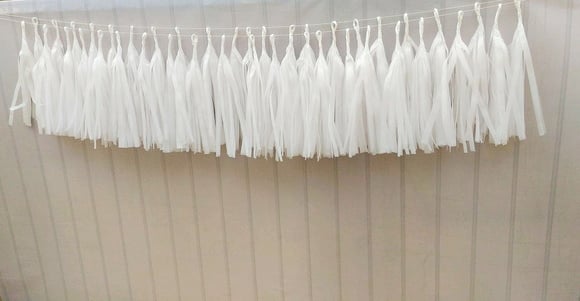 Varal de Franjas Luxo Branco Casamento