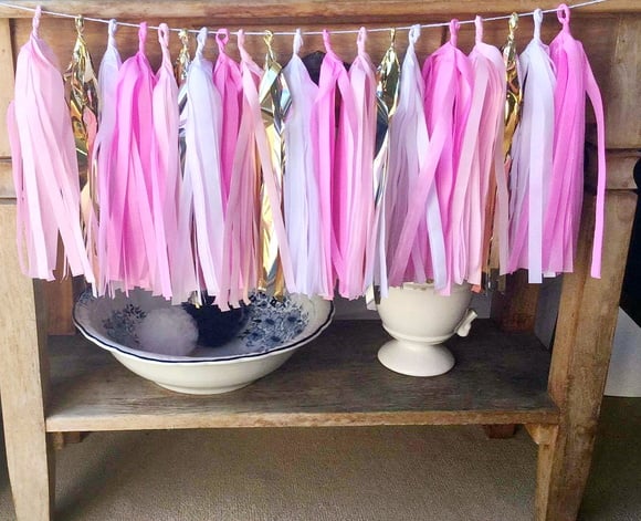 Varal de Franjas Decoração Princesa ROSA