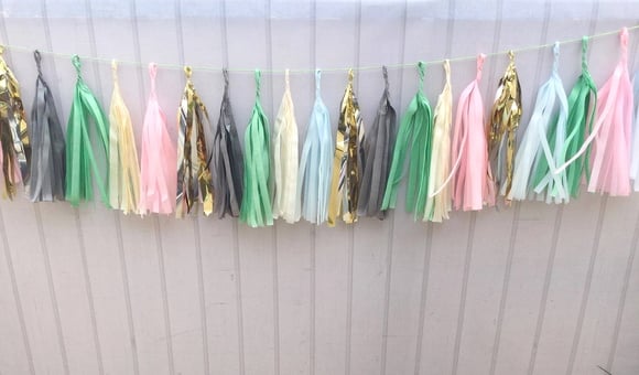 Varal de Franjas Decoração Pastel
