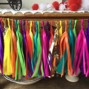 Varal de Franjas Decoração Cores Shock