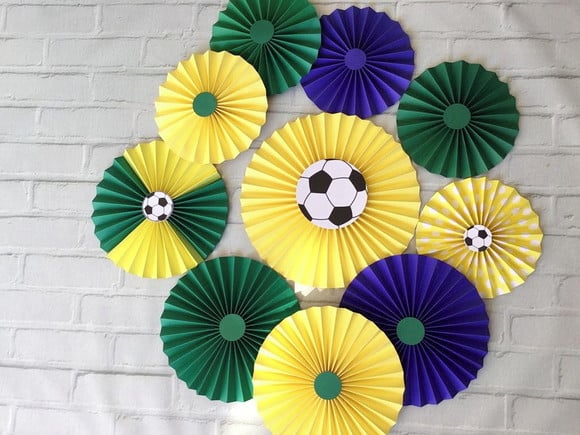 Painel Fioratas Futebol Kit Festa Verde e Amarelo 10