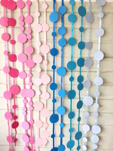 FESTA Fitas de Poá Scrap AZUL e ROSA Painel REVELAÇÃO