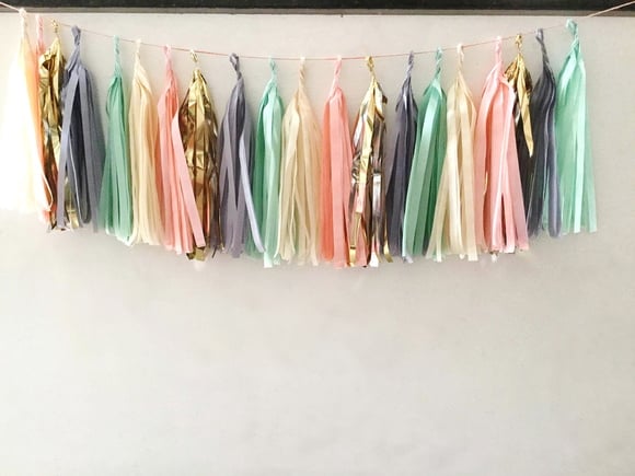 Varal de Franjas Decoração PASTEL COLORS - Imagem 2