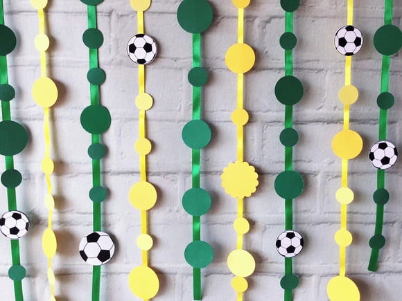 Fitas de POÁS Papel Scrap BRASIL Verde e Amarelo Futebol - Imagem 2