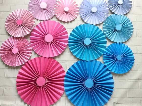 Conjunto Fioratas Painel LUXO Azul e Rosa REVELAÇÃO - Imagem 2