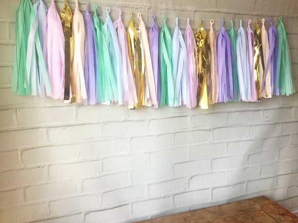 Varal de Franjas Decoração PASTEL COLORS - Imagem 2