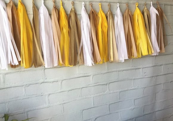 Varal de Franjas Tassel AMARELO GOLD LUXO - Imagem 2