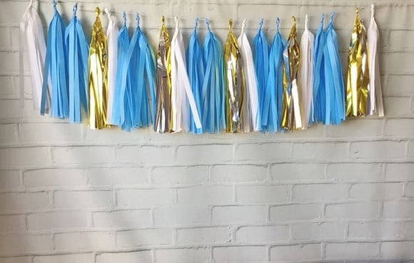 Tassel Garland Franjas LUXO Festa AZUL PRONTA ENTREGA - Imagem 2