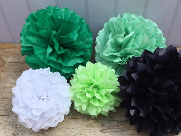 Pompom Seda Enfeite FESTA Luxo KIT - Imagem 2
